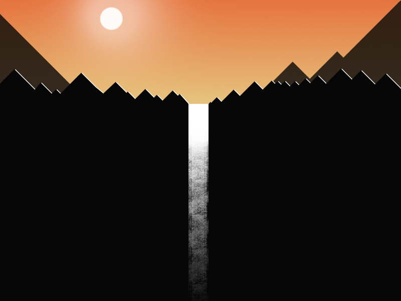 Waterfall aftereffects gif illustration landscape sunset