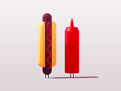 Suzie & Tommy c4d hot dog illustration ketchup photoshop