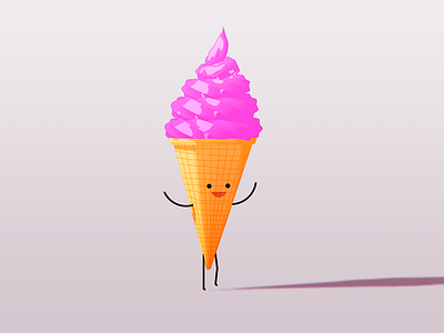 Who forgot the flake? c4d character cinema4d ice cream illustration