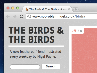 New site for my birds birds illustration infinite scroll isotope web wordpress