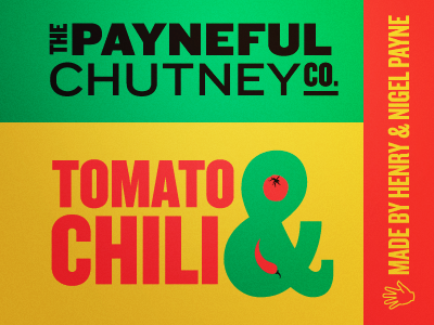 Payneful Chutney chili chutney label packaging tomato
