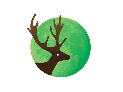 Oh Deer deer green and brown illustration moon stag