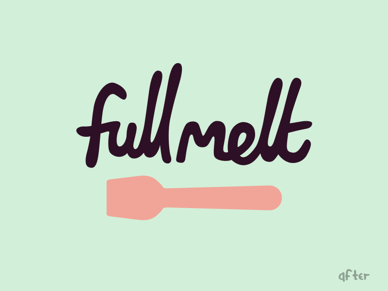 Full Melt hand ice cream identity logo melt mint script typography