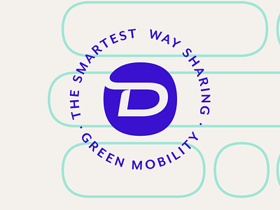 Green Mobility badge branding geometry logo logotype monogram