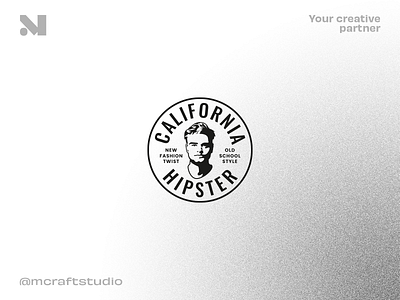 Hipster Man Portrait Stamp badge hipster man mark portrait stamp