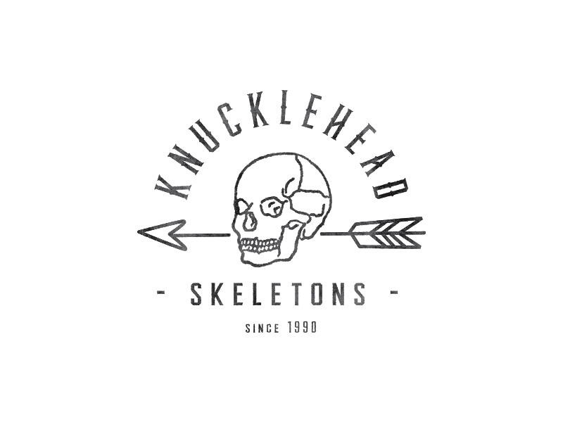 Knucklehead western typeface type tattoo skull royal logo freebie free font badge arrow