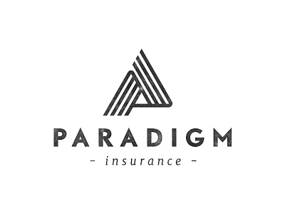 Paradigm brand geometry insurance logo monogram triangle