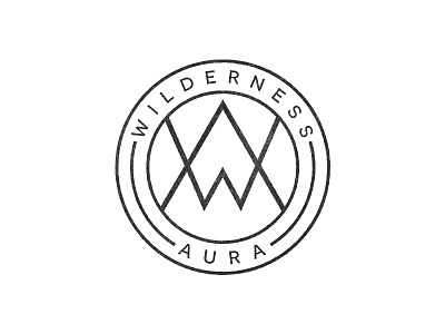 Wilderness Aura badge camping chlothing discover hiking logo monogram mountaine outdoors travel wilde