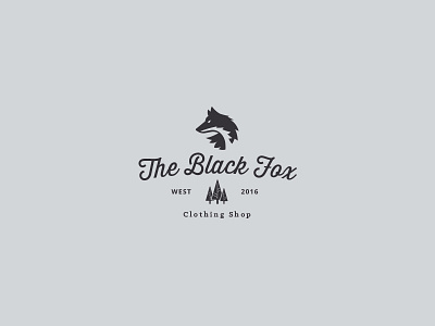 The Black Fox animal badge black clothing forest fox logo shop texture wild