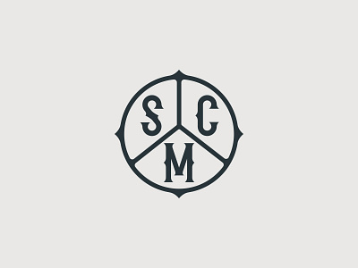 SCM monogram badge brand branding design geometry letters logo logotype monogram texture