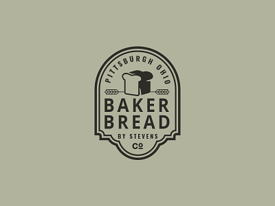 Bread badge baker bakery bread harvest kansas logo pastry pin pretzel rolling shop spike