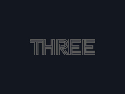 THREE font lines logotype three type typography