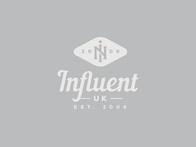 Influent UK badge creative design in influent logo monogram print stickers
