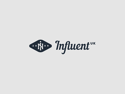 Influent UK badge creative influent italic logo monogram print stickers uk