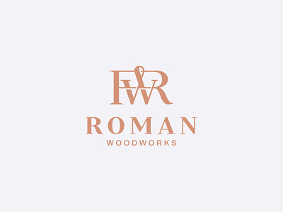 RW monogram badge brand branding chopper font kitchen letters logo logotype monogram wood woodshop woodwork woodworks
