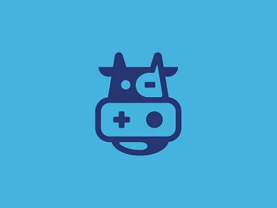 The Digital Grill animal brand branding cow digital illustration logo logo design play play icon playstation