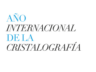 Año Internacional de la Cristalografía blue bw layout type typography