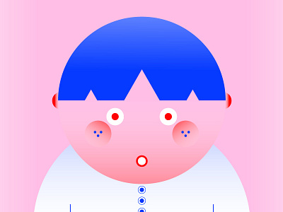 Kid blue children circles geometric illustration kid pink red vector white