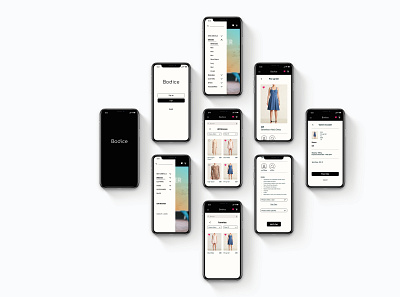 Bodice - Online Clothing Mobile App branding fashion mobile app mobile ui ui