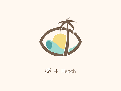 Hidden Paradise Beach Logo beach branding design flat hide icon illustration logo minimal ui vector