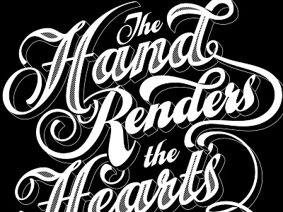 The Hand & the Heart black and white bw kentucky lettering louisville script type typism typography
