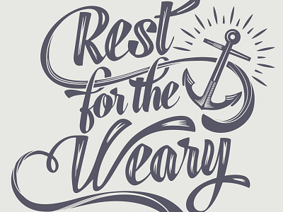 Rest for the Weary inline lettering louisville potsc script shirt swashes t shirt