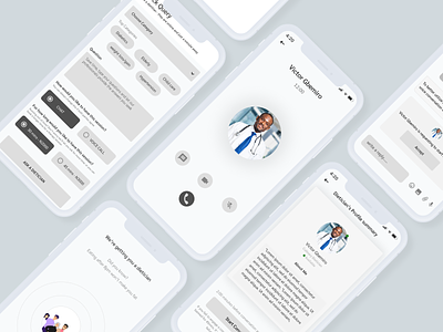 Wireframe for a Telemedicine mobile app