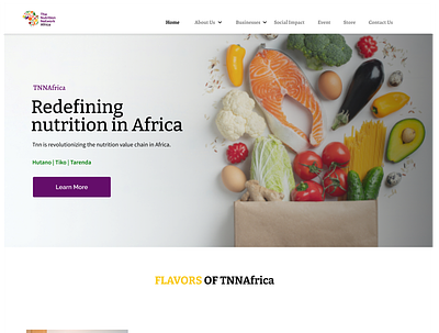 Website Designed for TNNafrica design healthcare nutrition ui ui design website