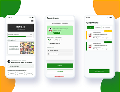 UI Design for a Telemedicine app appointments design healthcare mobile app ui ui design