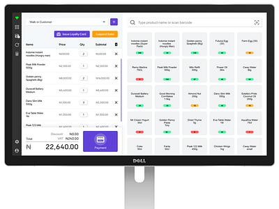 Point of Sale Desktop Application cart checkout desktop app e commerce payment payment form point of sale pos product list product page shopping basket shopping cart ui ui ux uidesign