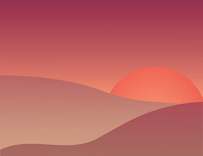Sunset in the desert adobe art desert design gradient graphic graphicdesign illustration illustrator landscape photoshop soft sun sunset vector
