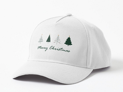 Merry Christmas baseball cap adobe art baseball branding cap christmas design festive graphic graphicdesign holidays illustration logo photoshop shop tree ui ux vector winter