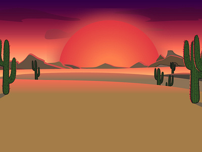 Sunset cactus desert design graphic graphicdesign illustration sunset vector