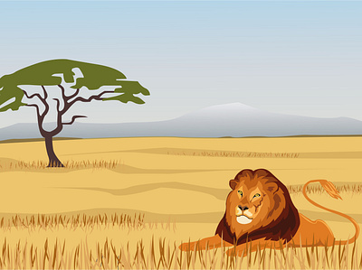 The King adobe adobe illustrator africa animal art desert design graphic graphicdesign hot illustration king lion lion king shapes shoridesignlab vector