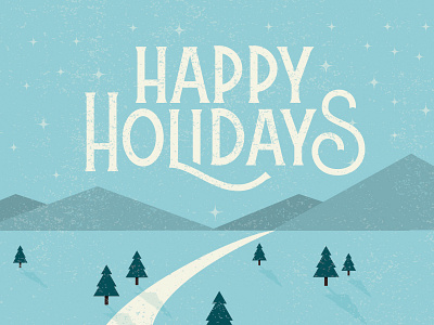 Happy Holidays christmas illustration lettering