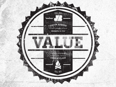 Exercises in Value badge design justin barber logo vintage