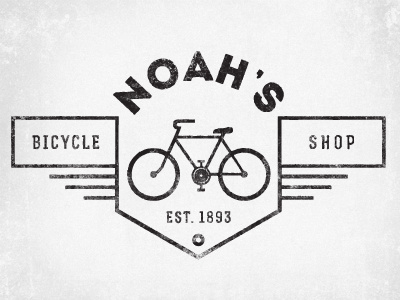 Noah's Bicycle Shop badge bicycle design justin barber vintage