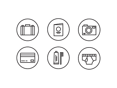 Vacation Essentials circle icons illustration justin barber minimal