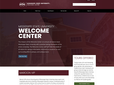 MSU Welcome Center Web Site Design