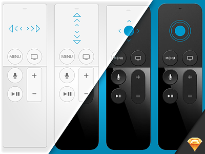 AppleTV Remote Interactions Wireframe Kit app apple appletv freebie gestures kit tv tvos ux wireframe wireframes