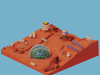 Colonizing Mars! 3d blender design graphic design illustration isometric motion graphics