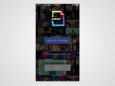 Giphy Sign-In Screen (Daily UI Challenge - Day #1) 001 dailyui giphy login signin