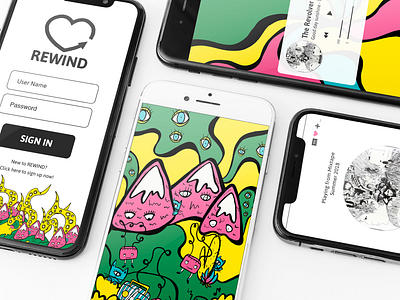 Rewind / Music app digitalartwork illustraion music app uidesign