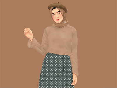 Vexel Arts artist girls hijab illustration influencer moeslim vector vexel