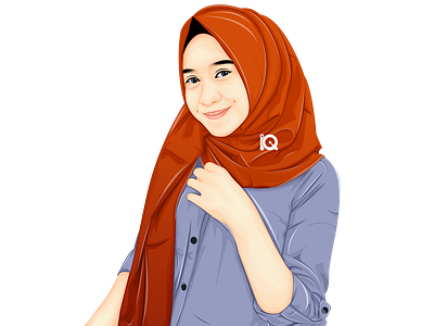 vector vexel art artist girls hijab illustration vector vexel