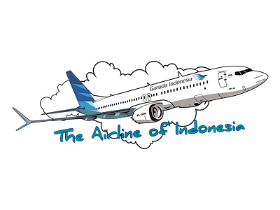 garuda indonesia airlines airplane illustration indonesia