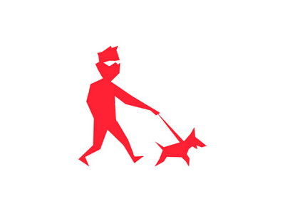 Dog walker illustration minimalist vector