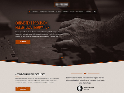 Manufacturing Homepage homepage interactive manufacturing website