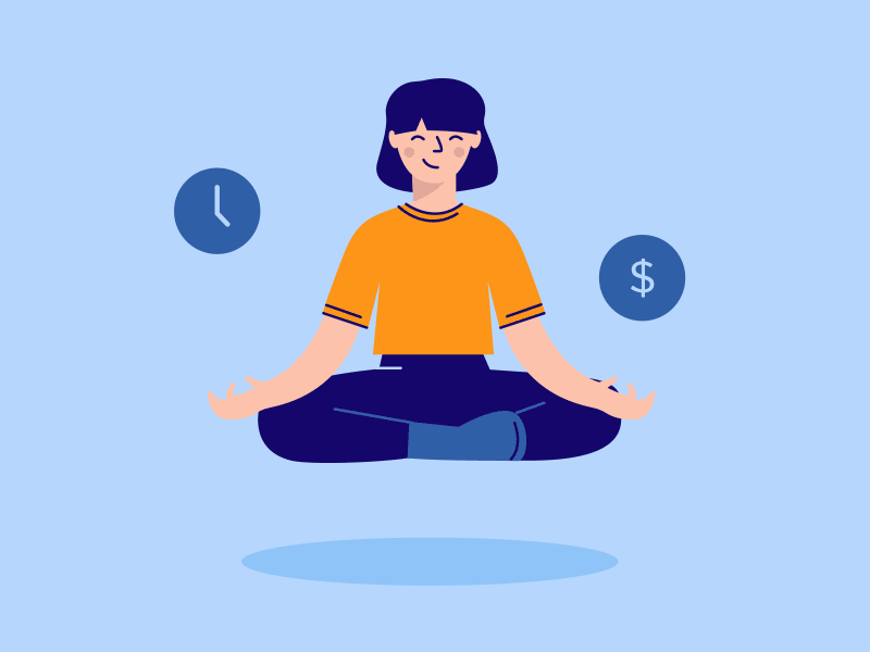 Keep your balance balance character financial illustration meditation money time