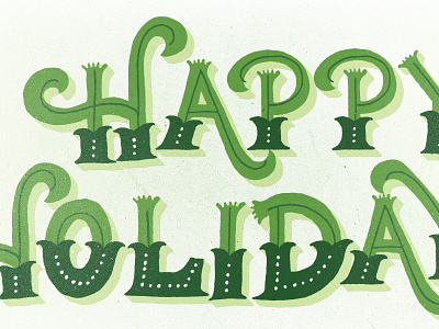 Happy Holidays hand drawn holiday illustration lettering